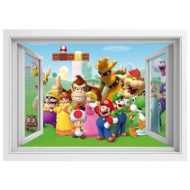 Ventana vinilos 3d super mario bros